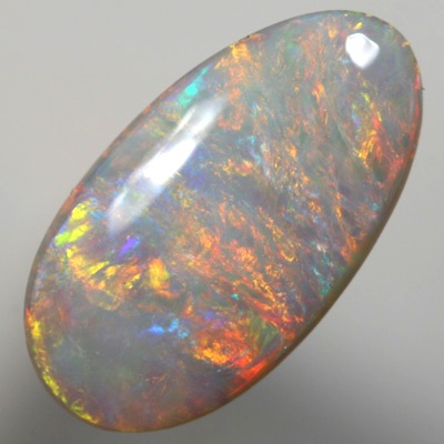 SOLID SEMI BLACK OPAL Citrus fire, orange, lemon and lime over blue